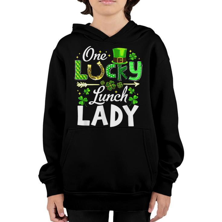 Lucky Shamrock One Lucky Lunch Lady St Patricks Day School  Youth Hoodie