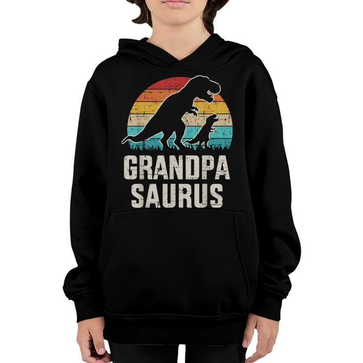 Mens Grandpasaurus Vintage Dinosaur For Grandpa From Grandkid  Youth Hoodie