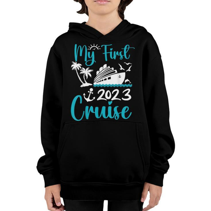 My First Cruise 2023 Kids Family Vacation Cruise Ship Travel  Youth Hoodie