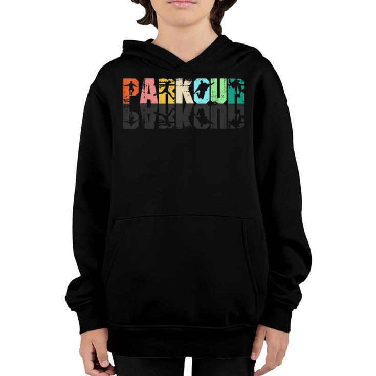 Parkour Race Runner Jumping Retro Freerunning Boys Novelty  Youth Hoodie