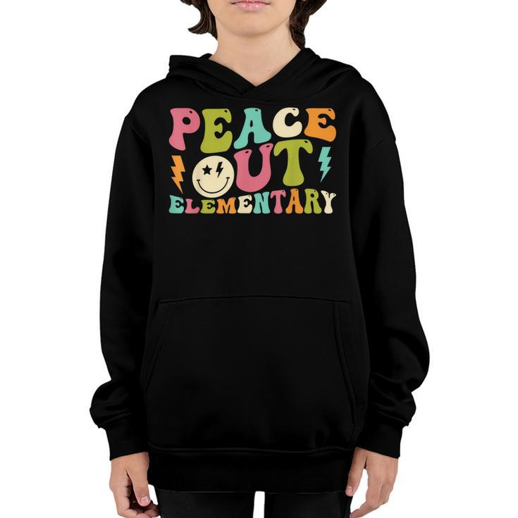 Peace Out Elementary Groovy Graduation Last Day Of School  Youth Hoodie