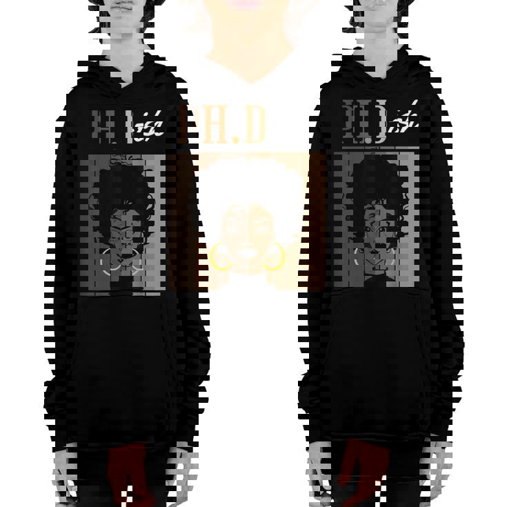 PhD-Ish Phd Doctorate Student Graduation Black Afro Youth Hoodie