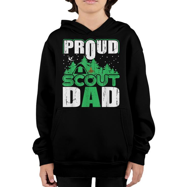 Proud Scout Dad Cub Camping Boy Hiking Scouting Den Leader  Youth Hoodie