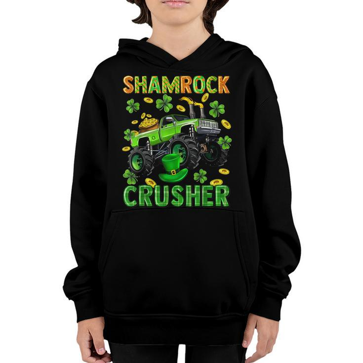 St Patricks Day Monster Truck Boys Toddler Shamrock Crusher Youth Hoodie