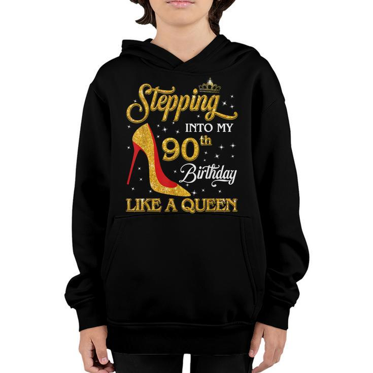 Stepping Into My 90Th Birthday 90 Year Old Gift Girls Women  Youth Hoodie