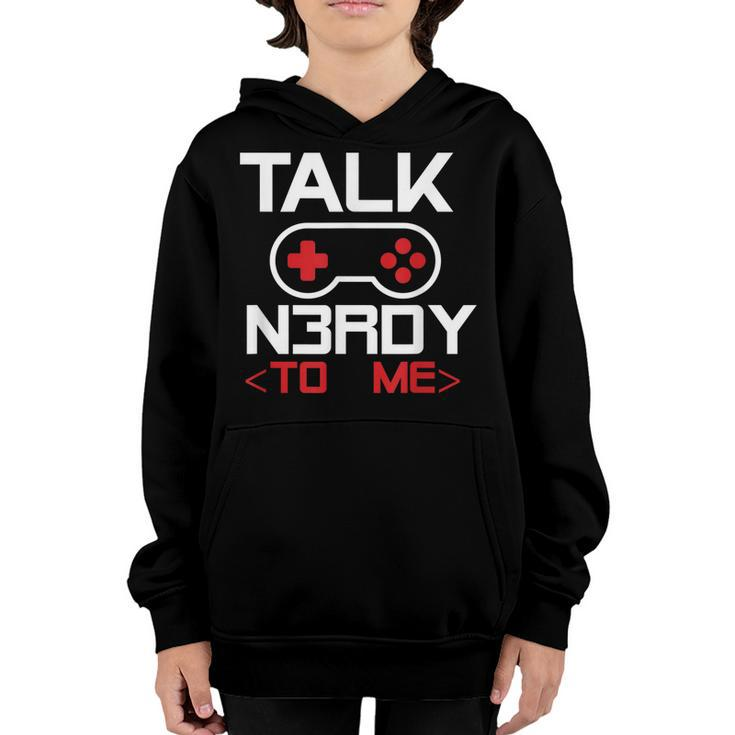 Talk Nerdy To Me -Funny Geek Gamer Controller Youth Hoodie