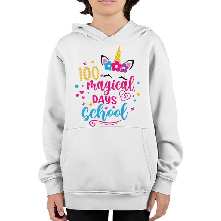 100 Magical Days 100Th Day Of School Girl Unicorn Costume  Youth Hoodie