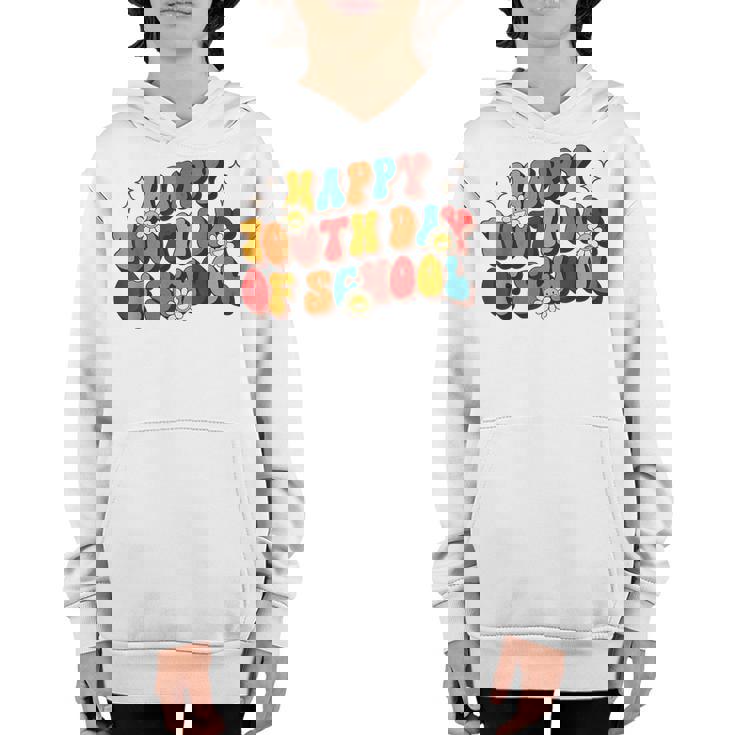 100Th Day Of School Groovy Retro 100 Day Of School Teacher V2 Youth Hoodie