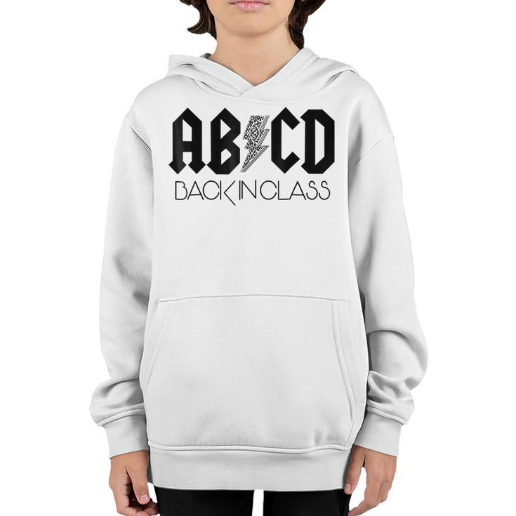 Abcd Back In Class Leopard Back To School Teacher Student  Youth Hoodie