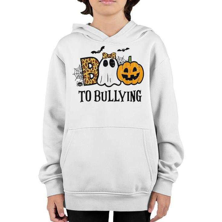 Boo To Bullying Halloween Orange Anti Bully Unity Day Kids  Youth Hoodie