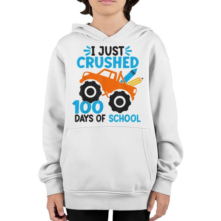 I Just Crushed 100 Days Of School Monster Truck Boys Kids  Youth Hoodie