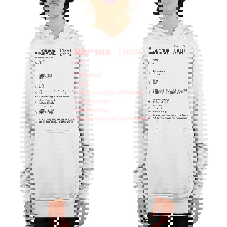 Karma Definition Inspired Karma Is My Boyfriend Karma Cat Youth Hoodie Karma Definition Inspired Karma Is My Boyfriend Karma Cat Youth Hoodie