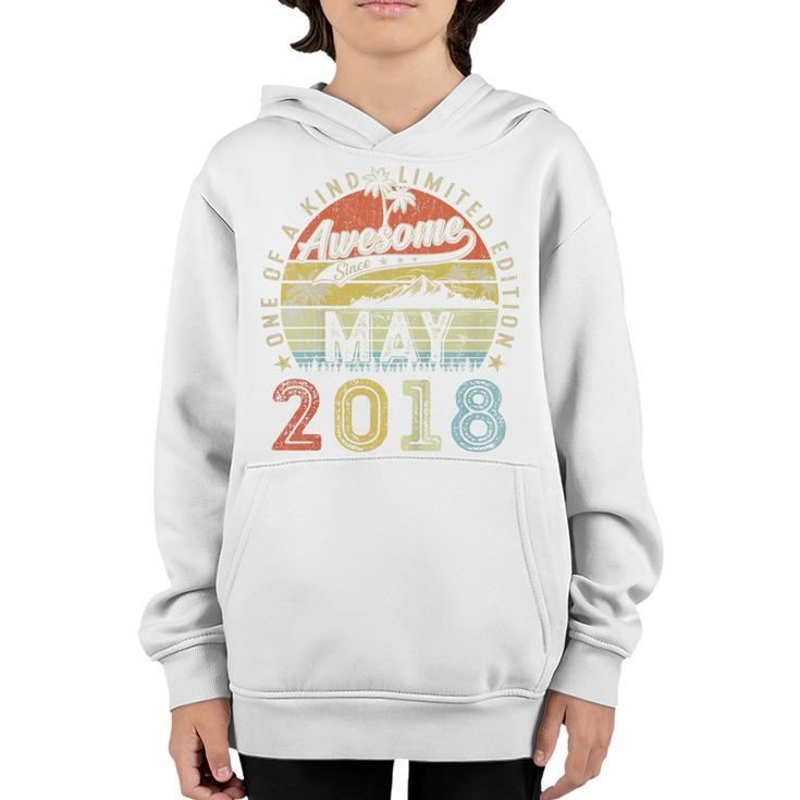 Kids 5 Year Old Awesome Since May 2018 5Th Birthday  Youth Hoodie
