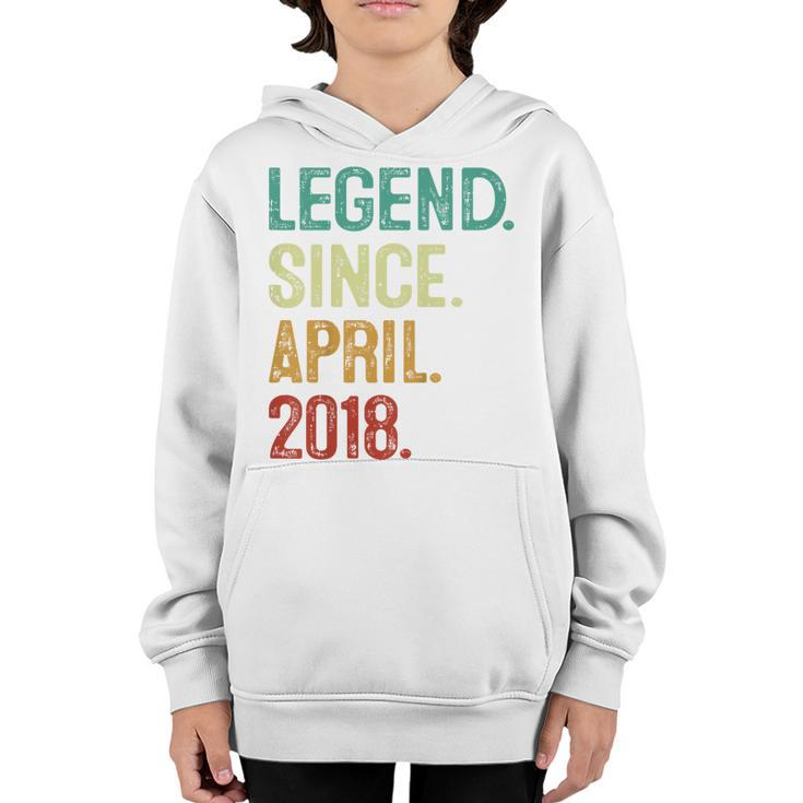 Kids 5 Years Old Legend Since April 2018 5Th Birthday  Youth Hoodie