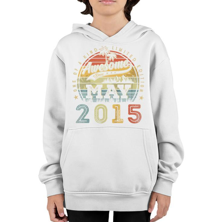 Kids 8 Year Old Awesome Since May 2015 8Th Birthday  Youth Hoodie