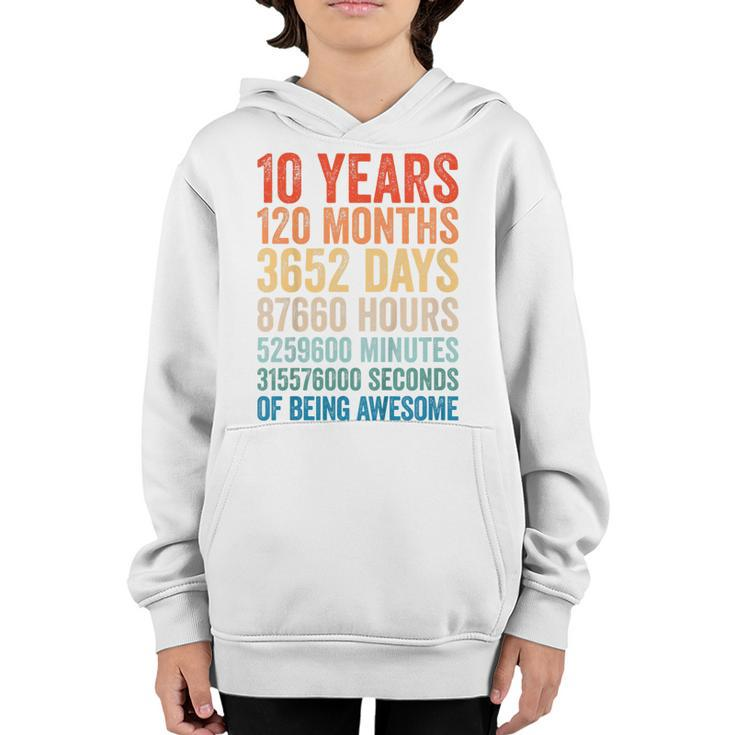 Kids Awesome 10 Years Old Kids 10Th Birthday Boy 120 Months 10-Yo Youth Hoodie