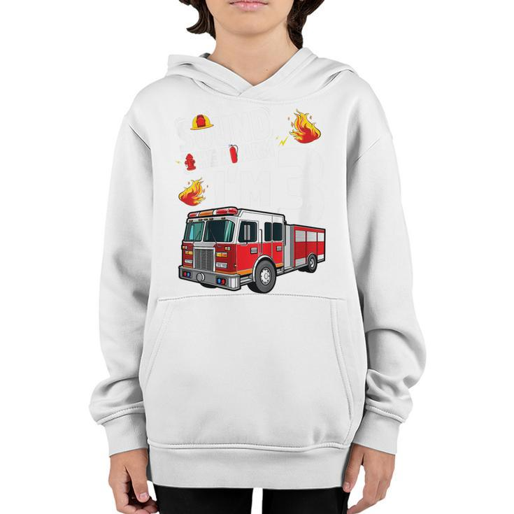 Kids Fire Truck 3Rd Birthday Boy Firefighter 3 Year Old  Youth Hoodie