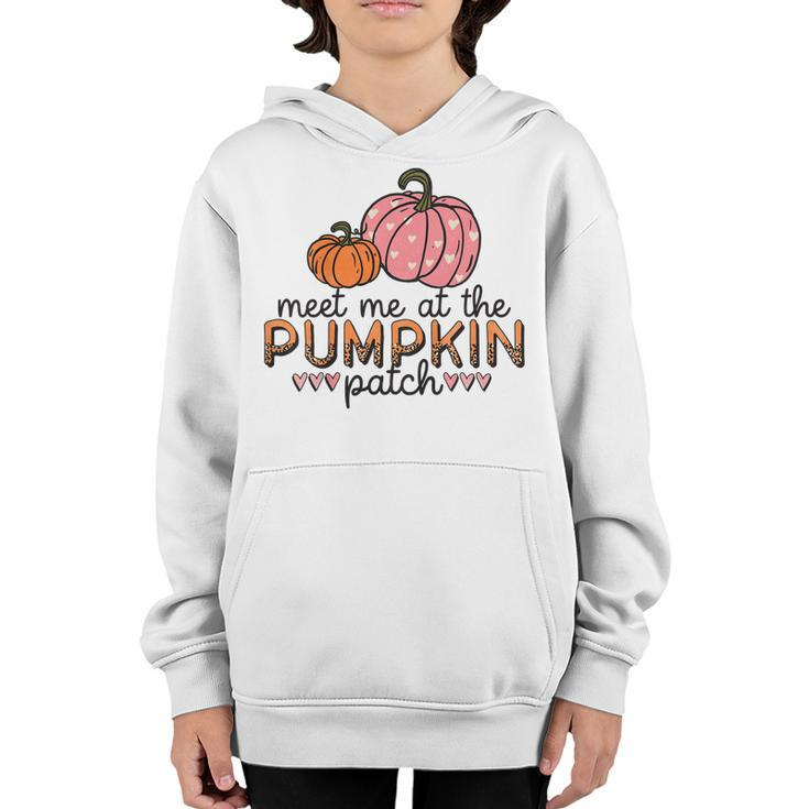 Kids Meet Me At The Pumpkin Patch Toddler Girls Fall  Youth Hoodie