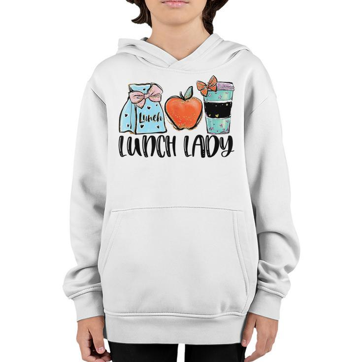Love Lunch Lady - Apple Schoool Funny Back To School  Youth Hoodie