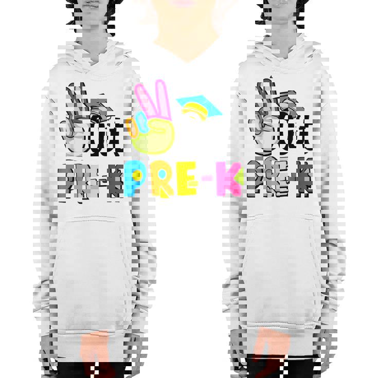 Peace Out Pre-K Graduation Happy Last Day Of School Kids  Youth Hoodie