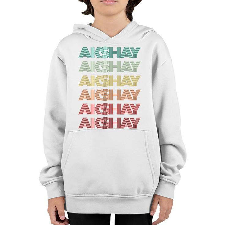 Personalized First Name Akshay Indian Boy Retro Birthday  Youth Hoodie