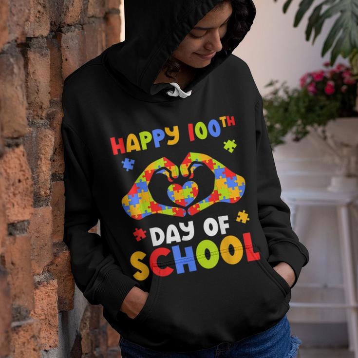 100 Days Of School Autism Awareness 100 Days Smarter Kids Youth Hoodie