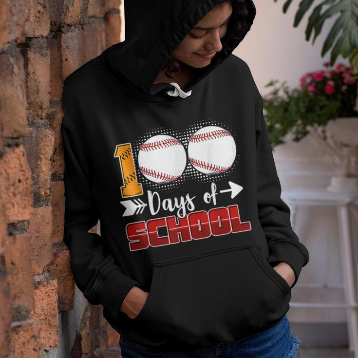 100 Days Of School Baseball 100 Days Smarter 100Th Day  Youth Hoodie
