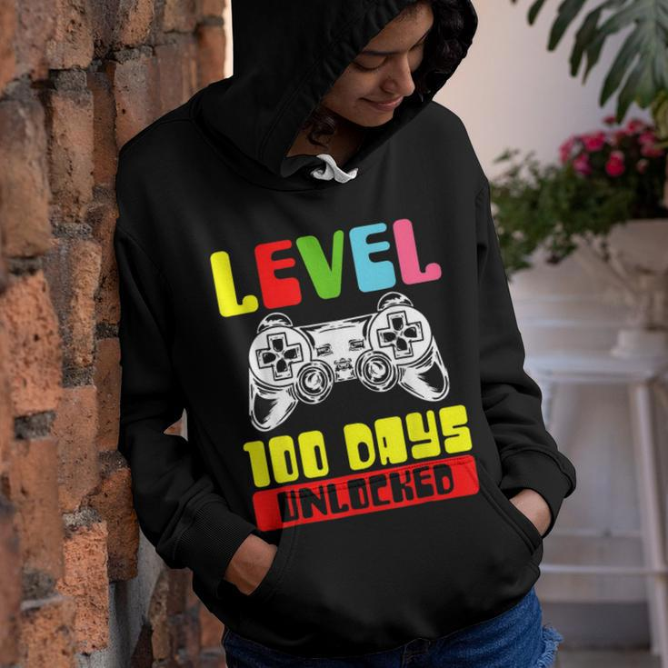 100 Days Of School Gamer Level 100 Days Unlocked Youth Hoodie