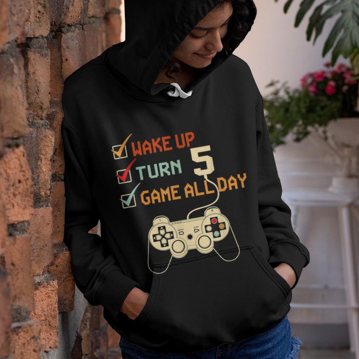 5 Year Old Gifts Level 5 Unlocked 5Th Birthday Boy Gaming  Youth Hoodie