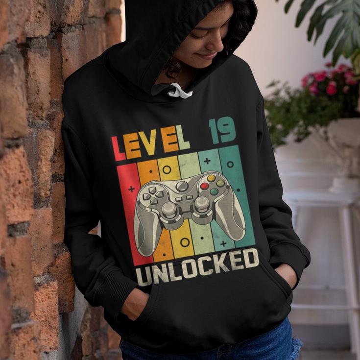 19 Year Old Gifts Level 19 Unlocked 19Th Birthday Boy Gaming  V2 Youth Hoodie