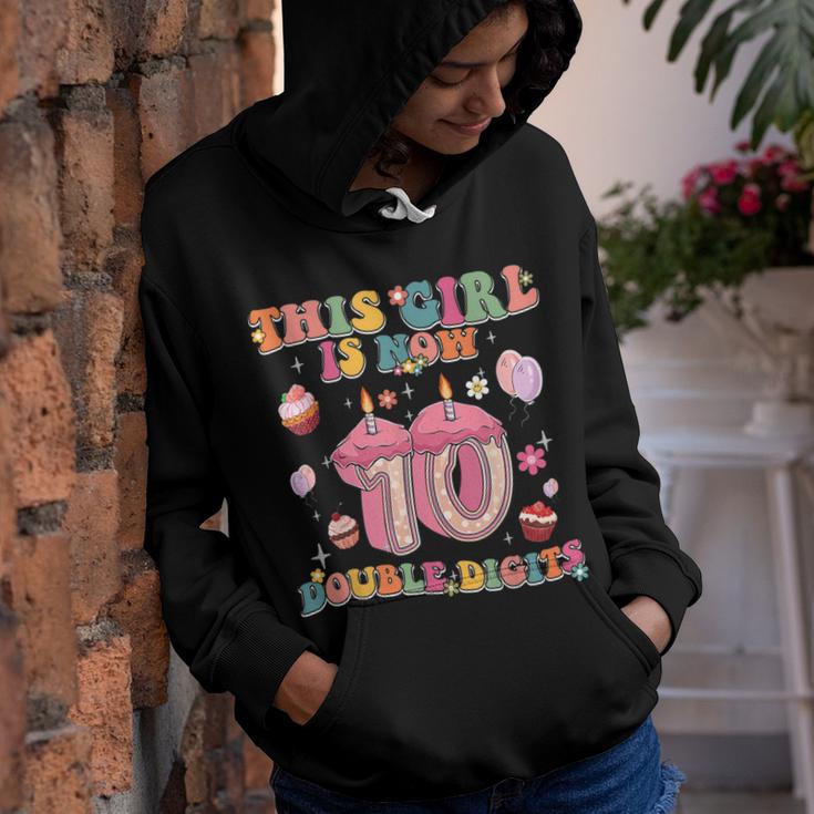 Its My 10Th Birthday This Girl Is Now 10 Years Old Groovy  Youth Hoodie