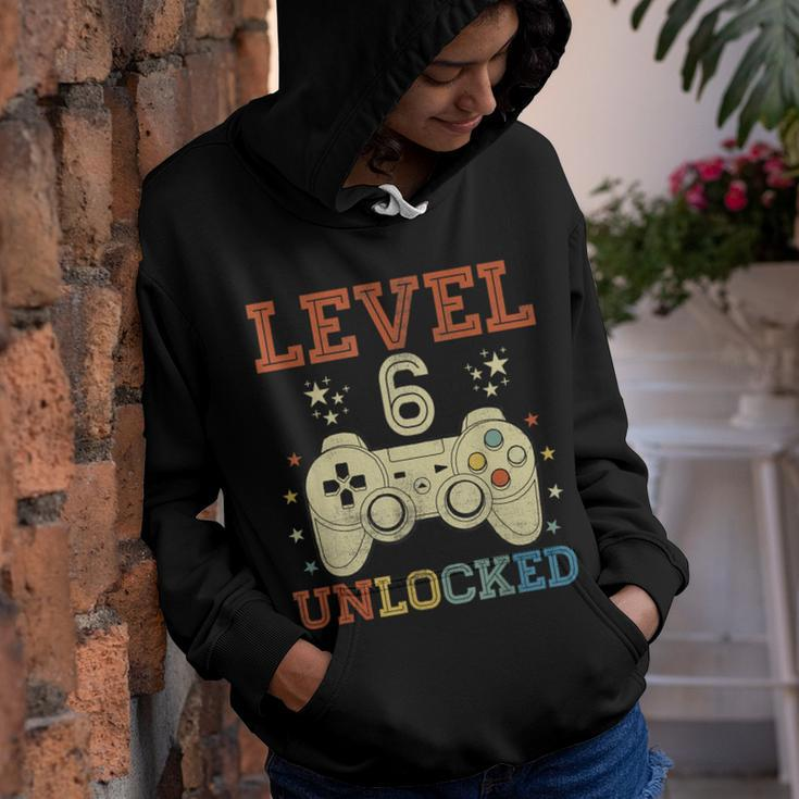 6 Year Old Gifts Level 6 Unlocked 6Th Birthday Video Game Youth Hoodie