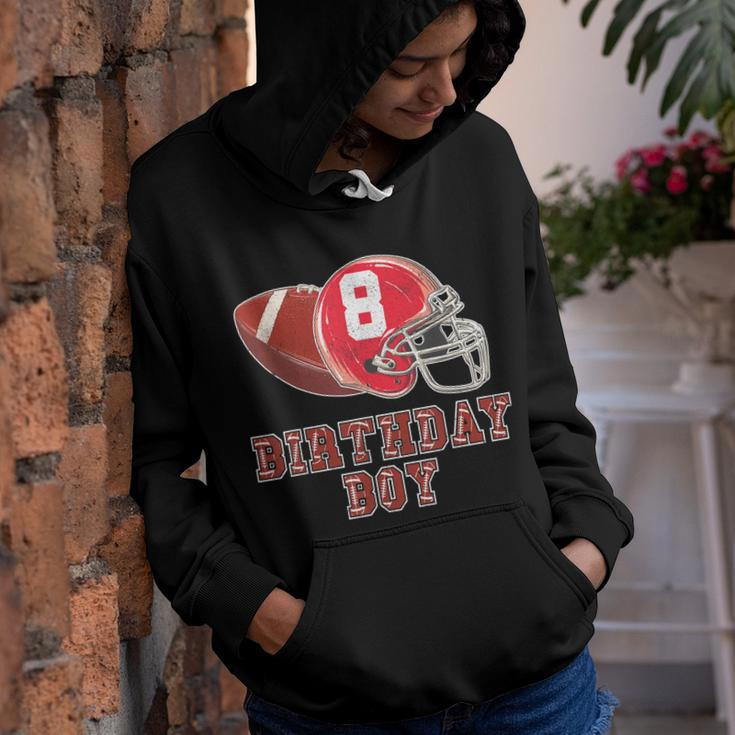 8Th Birthday Outfit Boy Football Four 8 Year Old Funny Youth Hoodie