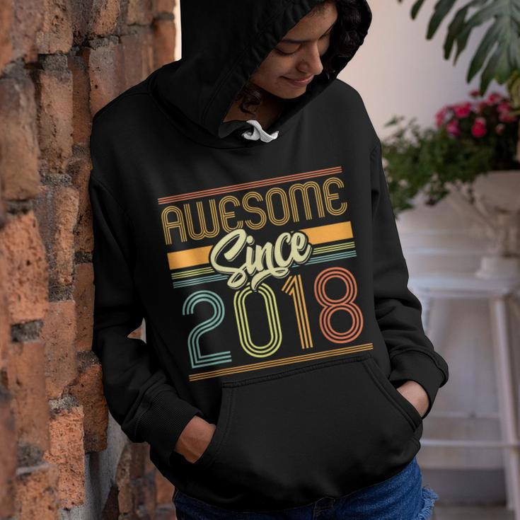 Awesome Since 2018 5Th Birthday 5 Years Old Bday Kids Boys Youth Hoodie