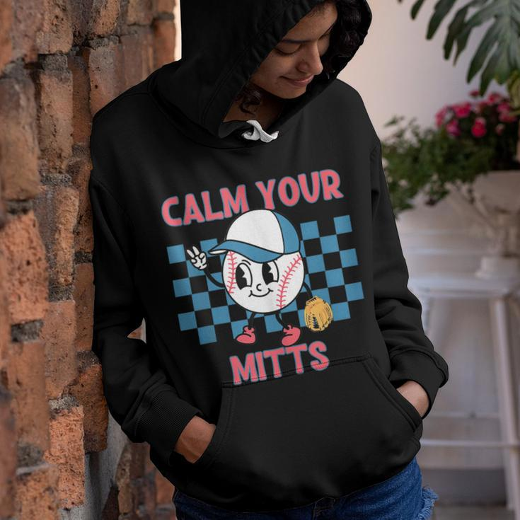 Calm Your Mitts Baseball Player Baseball Game Sports Lover Youth Hoodie