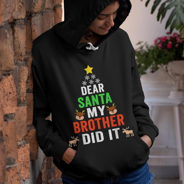 Dear Santa My Brother Did It Funny Christmas Kids Boys Youth Hoodie