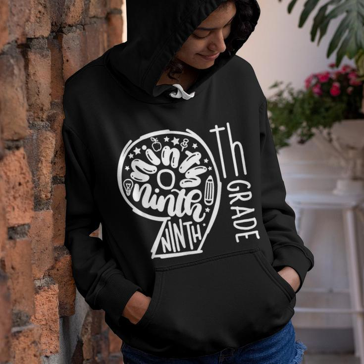 Happy 100 Day Of School 9Th Ninth Grade Typography Youth Hoodie