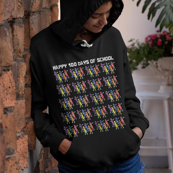 Happy 100 Days Of School Dabbing Crayon Shirts For Kids Youth Hoodie