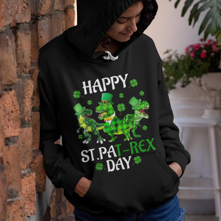 Happy St Pat-Rex Day Saint Patrick Dinosaur Boys Girls Kids Youth Hoodie