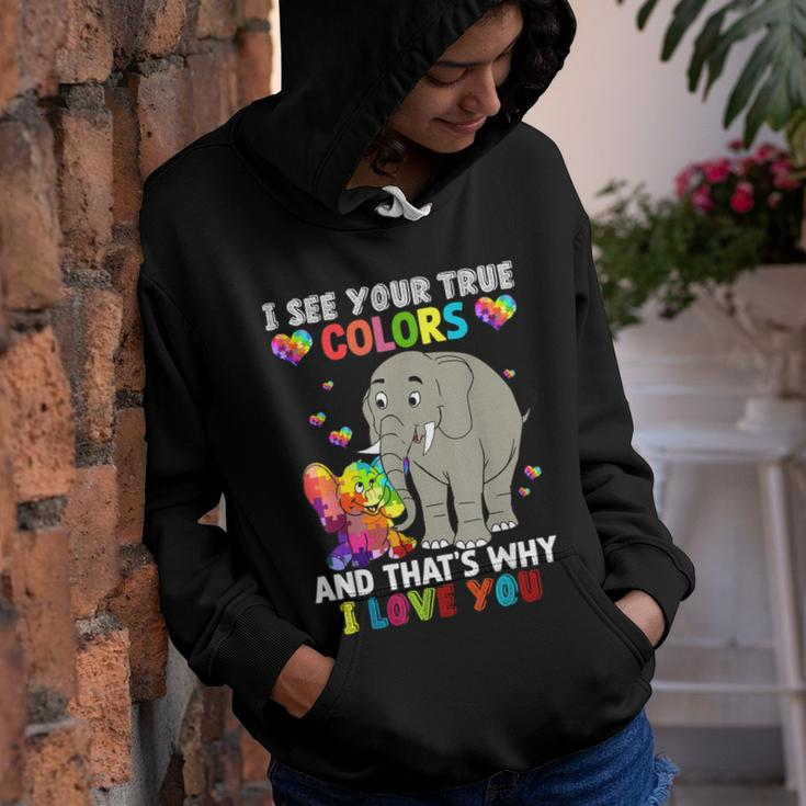 I See Your True Color Autism Awareness Elephant Kids Youth Hoodie