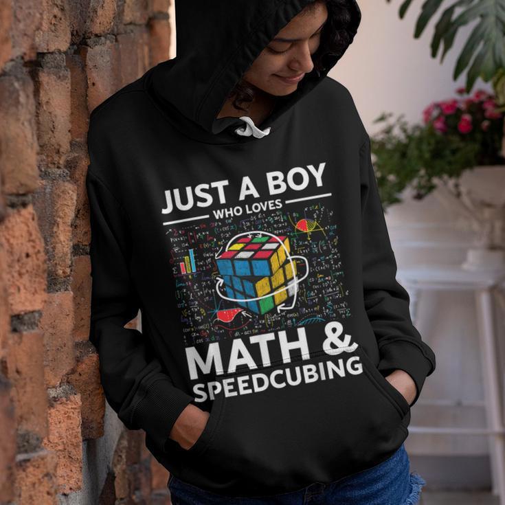 Just A Boy Who Loves Math And Speedcubing Funny Puzzle Youth Hoodie