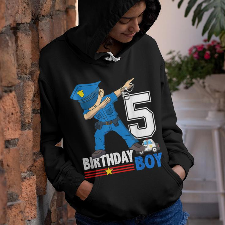Kids 5 Years Old Police Birthday Shirt Officer Cop Car 5Th Youth Hoodie