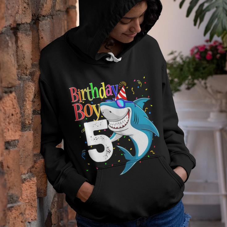 Kids 5Th Birthday Boy Shark Shirts Jaw-Some Five Shirt Boys Youth Hoodie