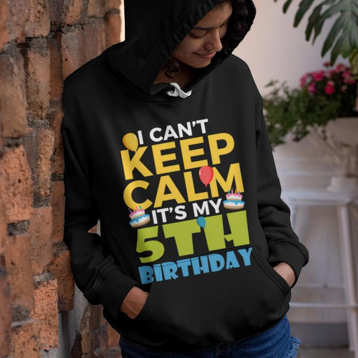 Kids 5Th Birthday Shirt Boy I Cant Keep Calm Its My 5 Birthday Youth Hoodie