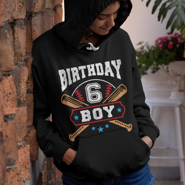 Kids 6 Years Old Boy 6Th Birthday Baseball Gift Youth Hoodie