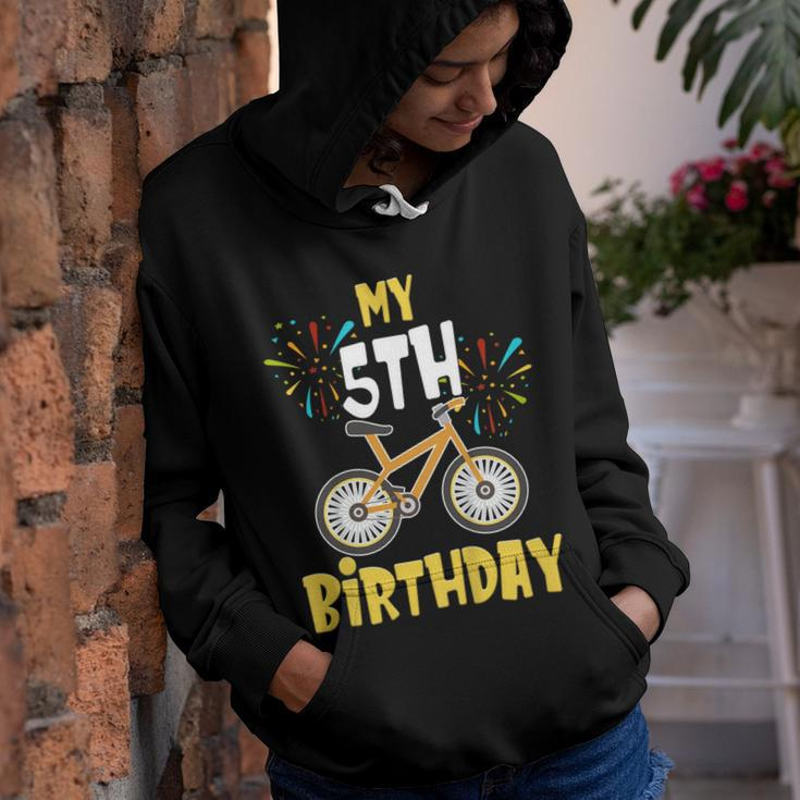 Kids Kids 5Th Year Old Shirt 5Th Birthday Boy BikeShirt Youth Hoodie