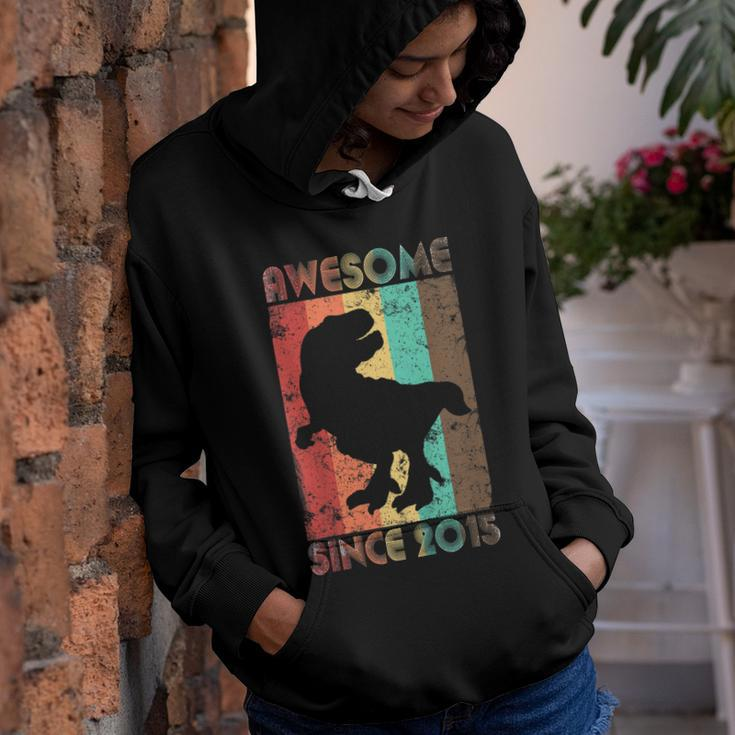 Kids Vintage Dinosaurs Awesome 2015 4Th Birthday Boy Gift Shirts Youth Hoodie