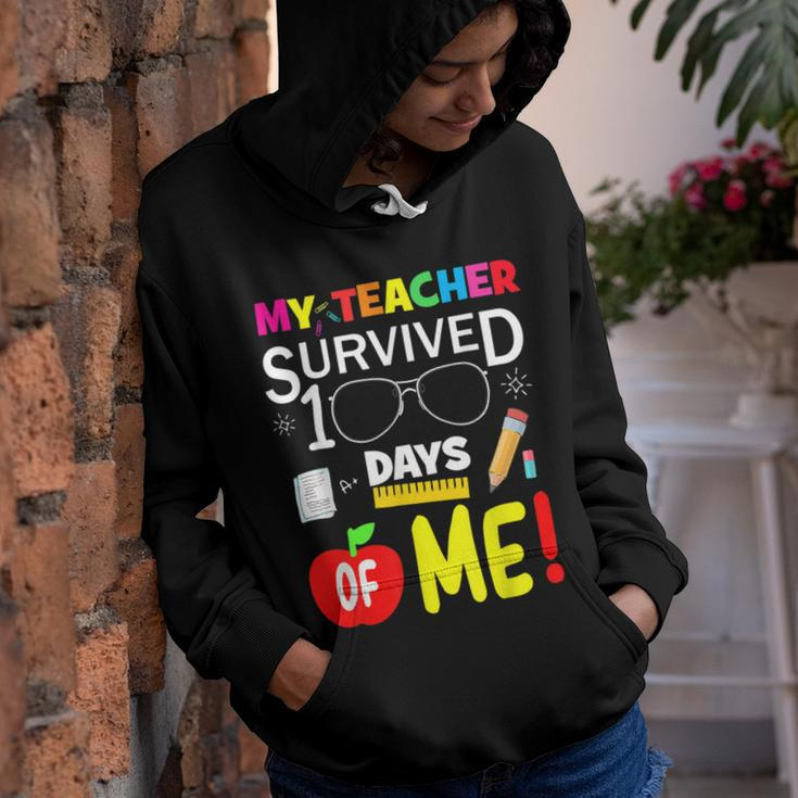 My Teacher Survived 100 Days Of Me Funny 100 School Days Youth Hoodie