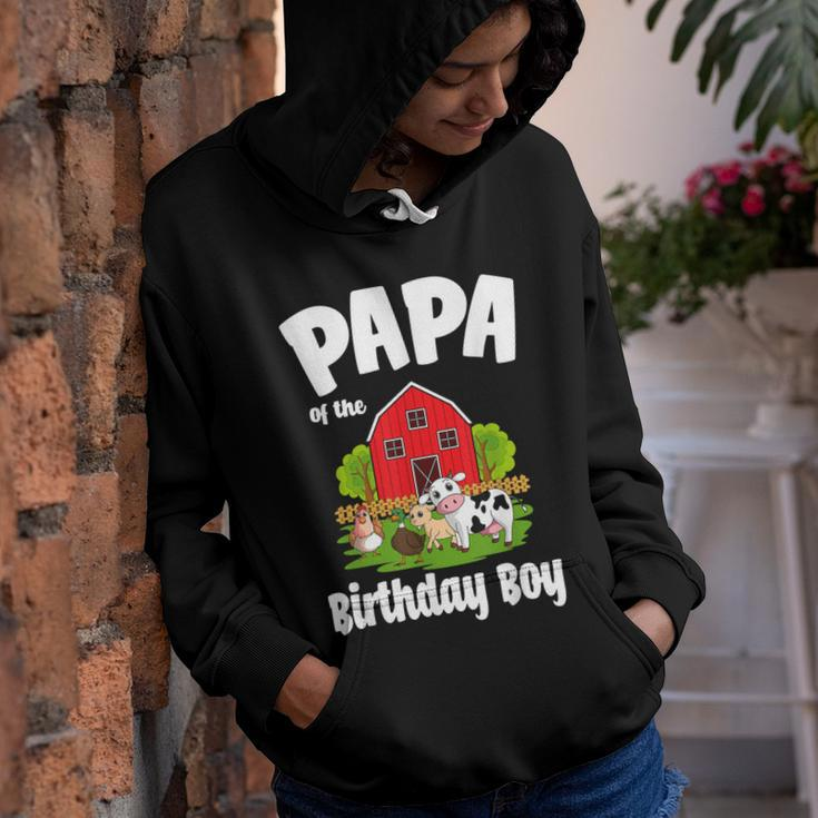 Papa Of The Birthday Boy Farm Animal Bday Party Celebration Youth Hoodie