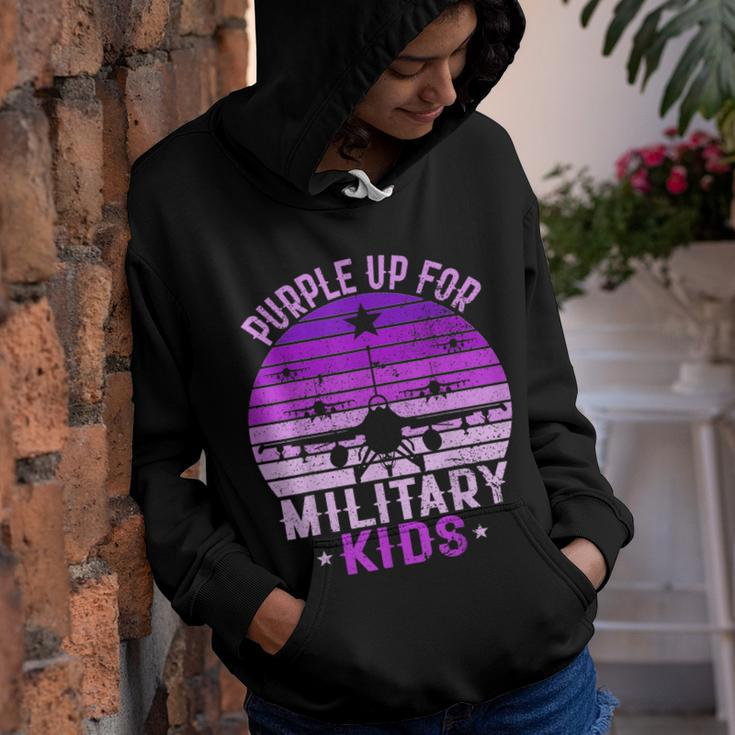 Purple Up For Military Kids Military Child Month 2023 Kids Youth Hoodie